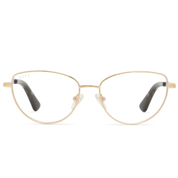 DIFF Keri Blue Light Glasses Gold Tortoise Frames Blue Light Technology Lens NWT - Picture 1 of 8